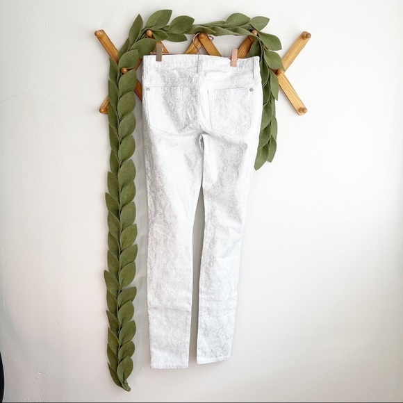 7 For All Mankind Silver Snake Embossed Jeans - Picture 6 of 9